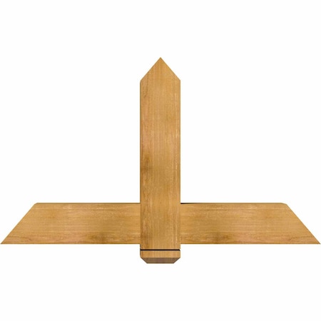 Ekena Millwork Eugene Rough Sawn Timber Gable Bracket, Western Red Cedar, 48"W x 28"H x 6"D x 6"F, 14/12 Pitch GBW048X28X0606EUG00RWR